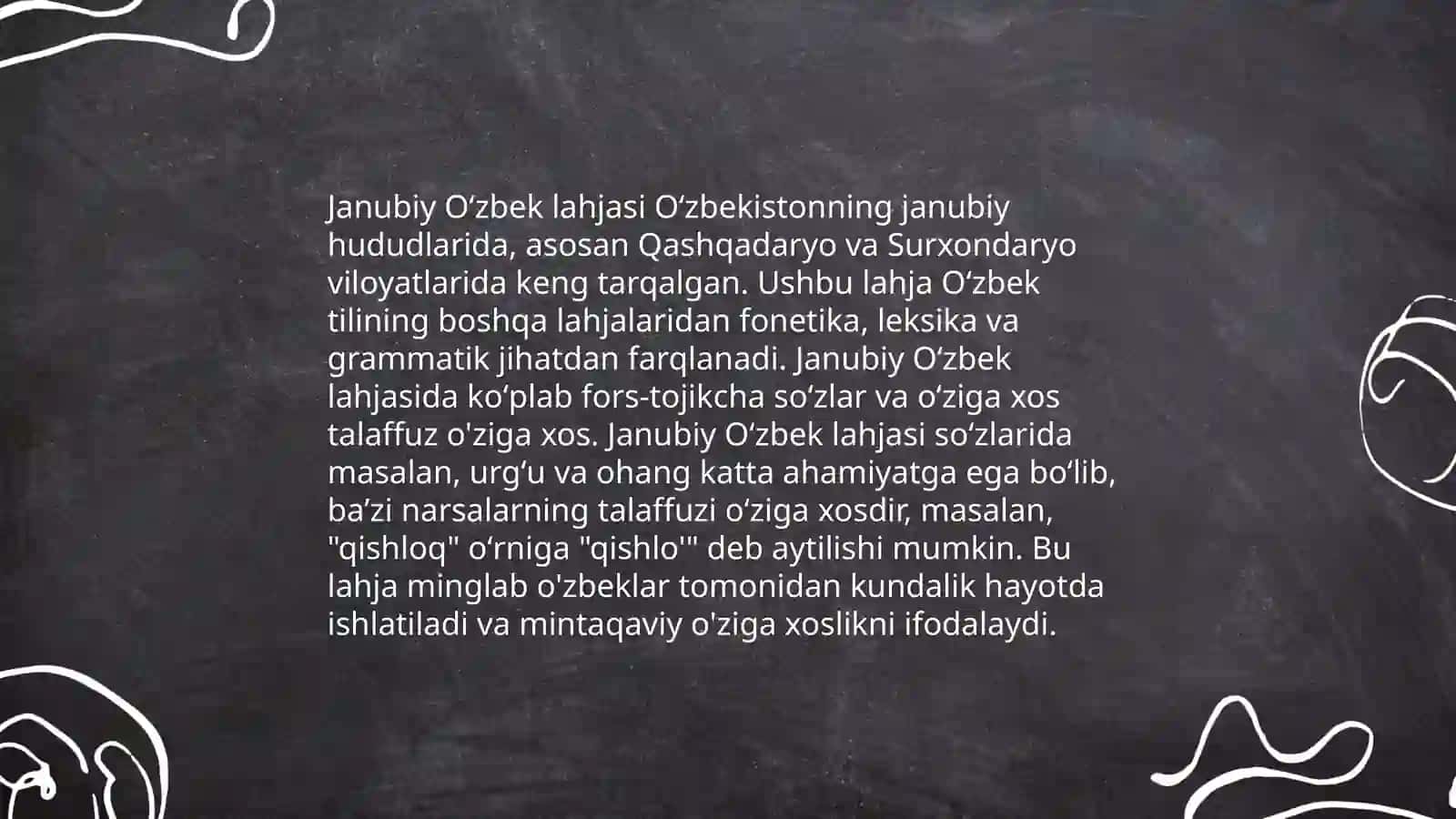 Oʻzbek tilining lahja va shevalari. Ixtisoslikka oid termin va atamalar 4