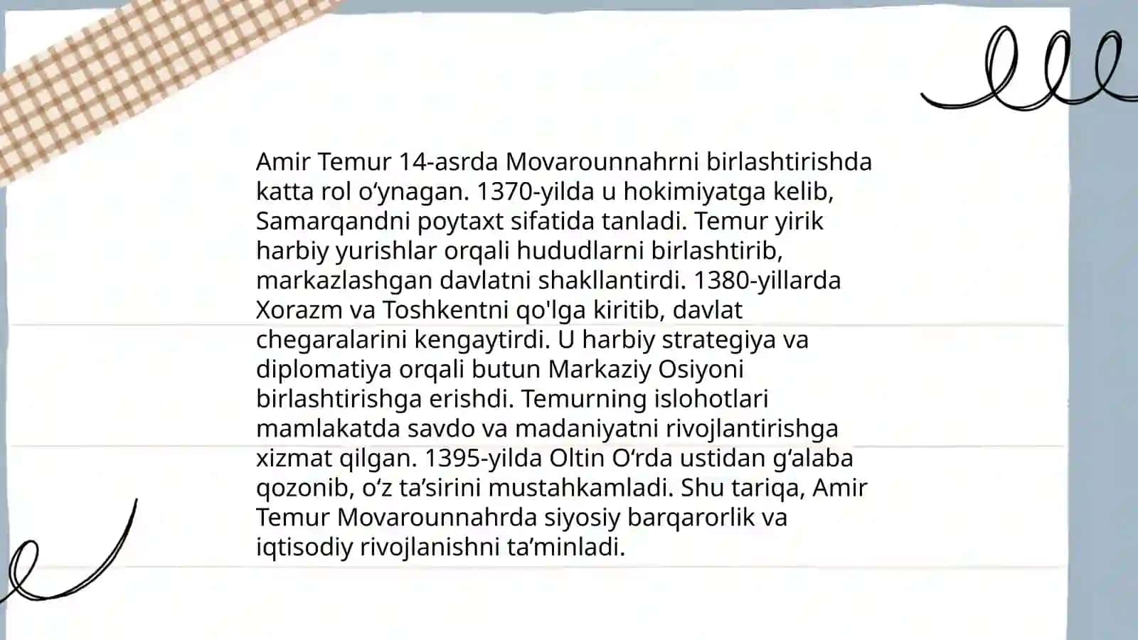 Amir Temur Movarounnahr hukmdori 4