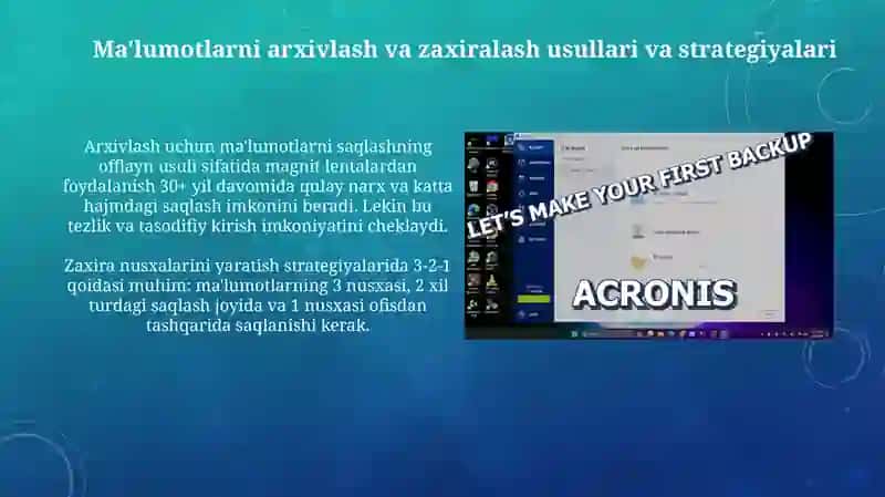 Ma’lumotlarni arxivlashtirish va rezervlash uchun dasturlar 4