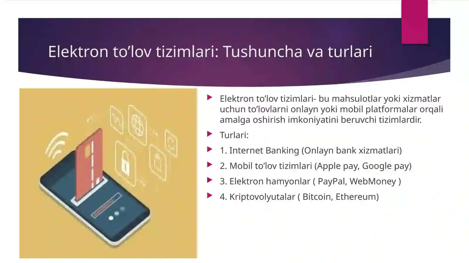 Elektron to'lov tizimlariga tahliliy baho 4