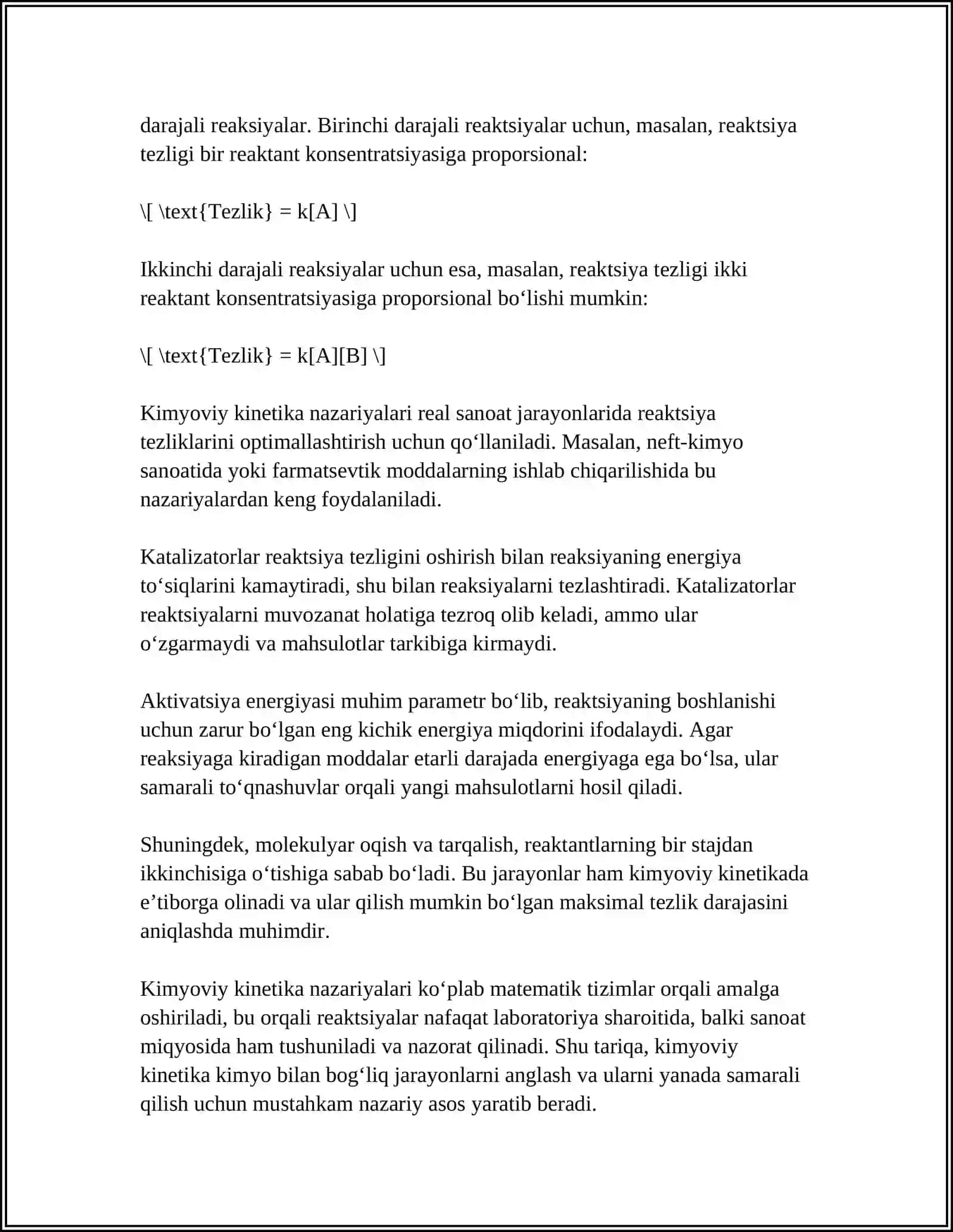 Kimyoviy Kinetika va Reaksiyalar 4
