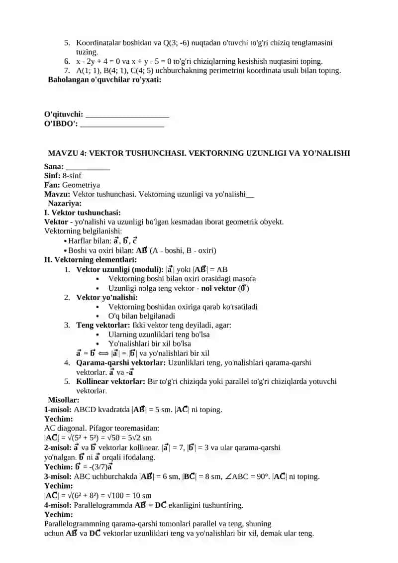 8-sinf geometriya tezis 3 chorak 4