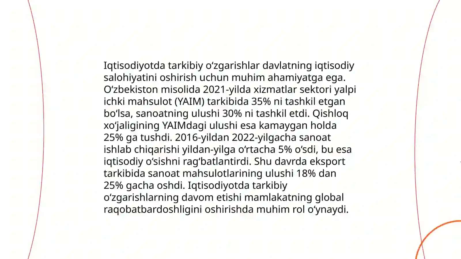 Institutsional o‘zgarishlar va iqtisodiyotda tarkibiy o‘zgarishlar 4