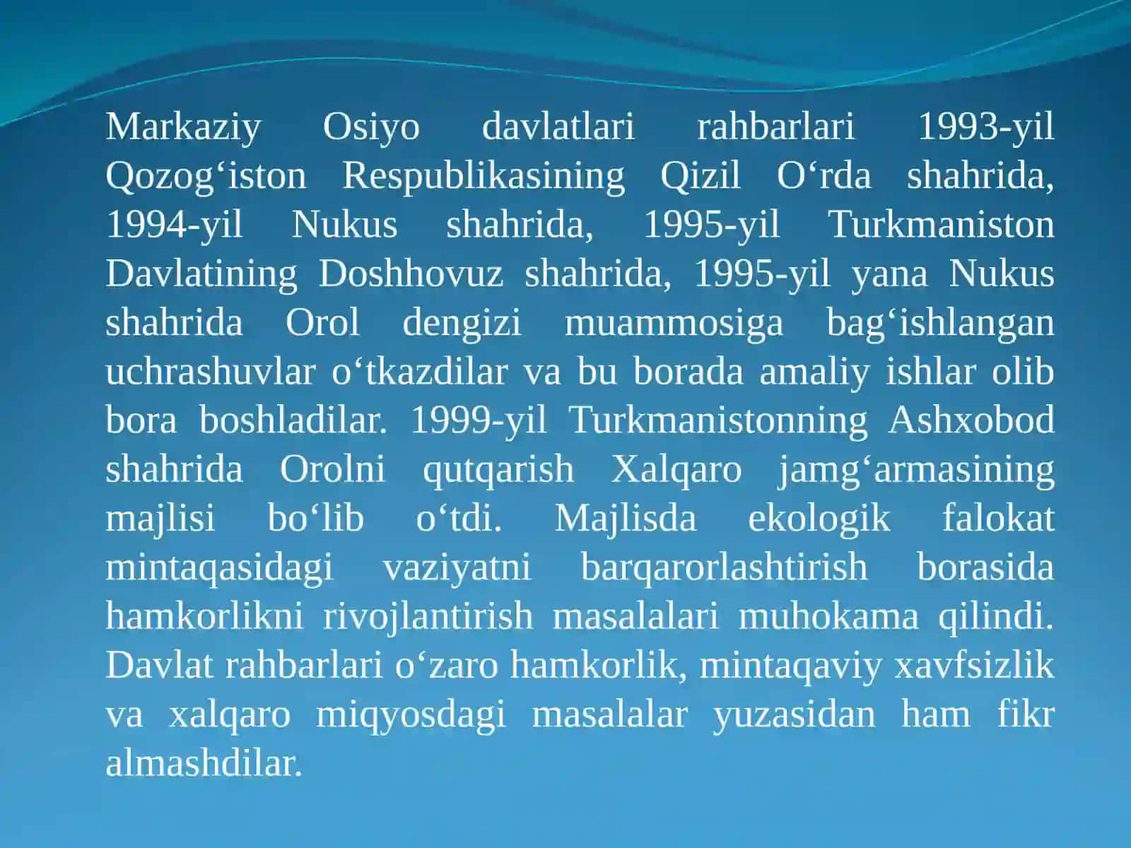 8-mavzu. O‘zbekiston va jahon hamjamiyati 4