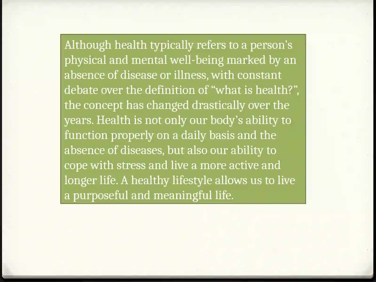 Health and Sickness 4