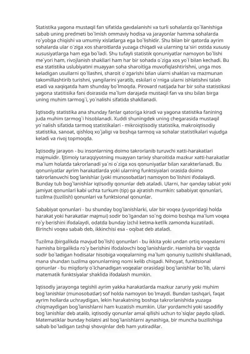Statistika fani predmeti va uning o`ziga xos xususiyatlari 4