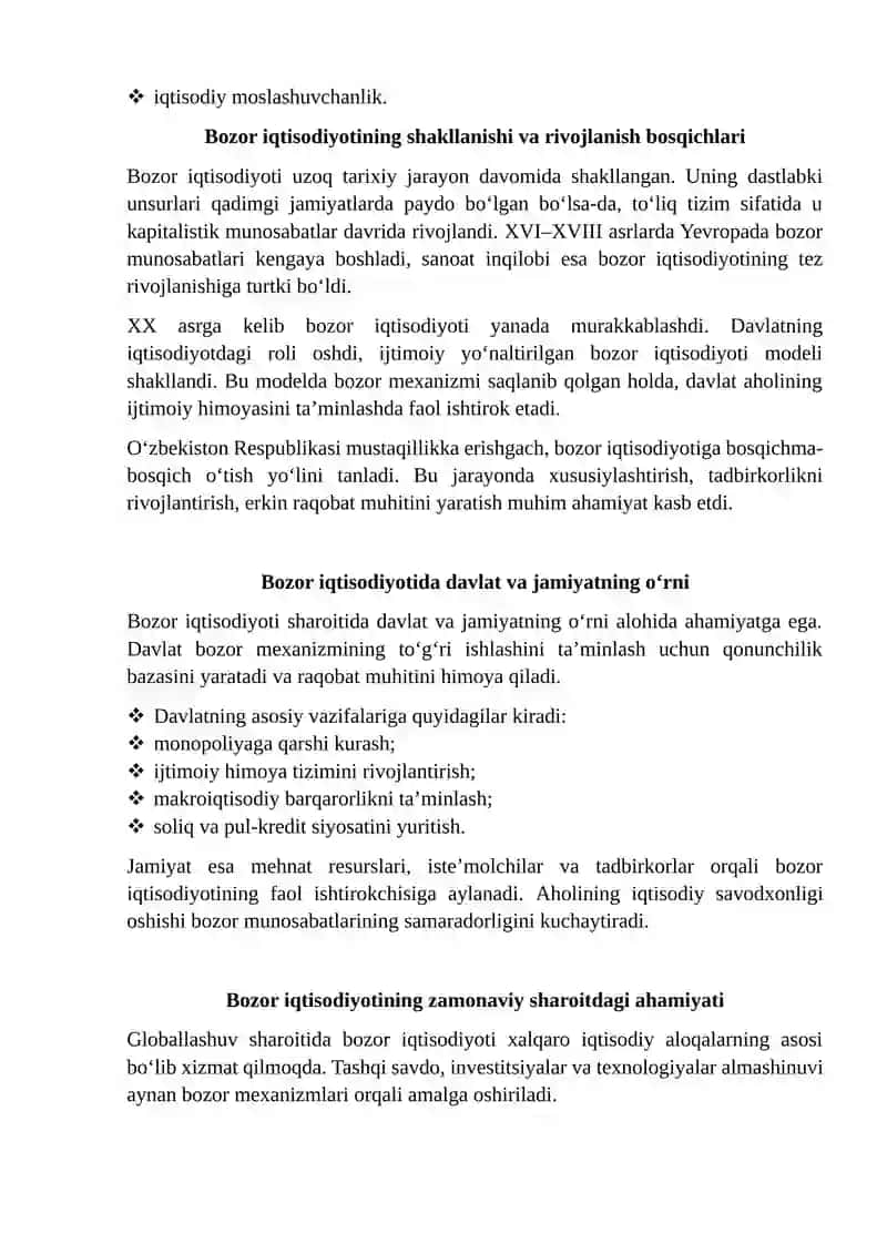bozor iqtisodiyoti va uning asosiy tamoyillari 4