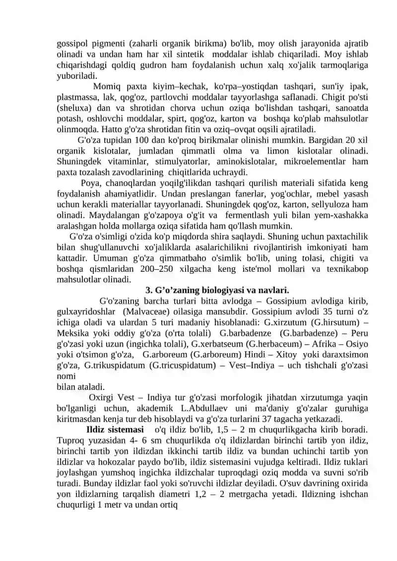 G’o’zaning xalq xo’jaligidagi ahamiyati 4