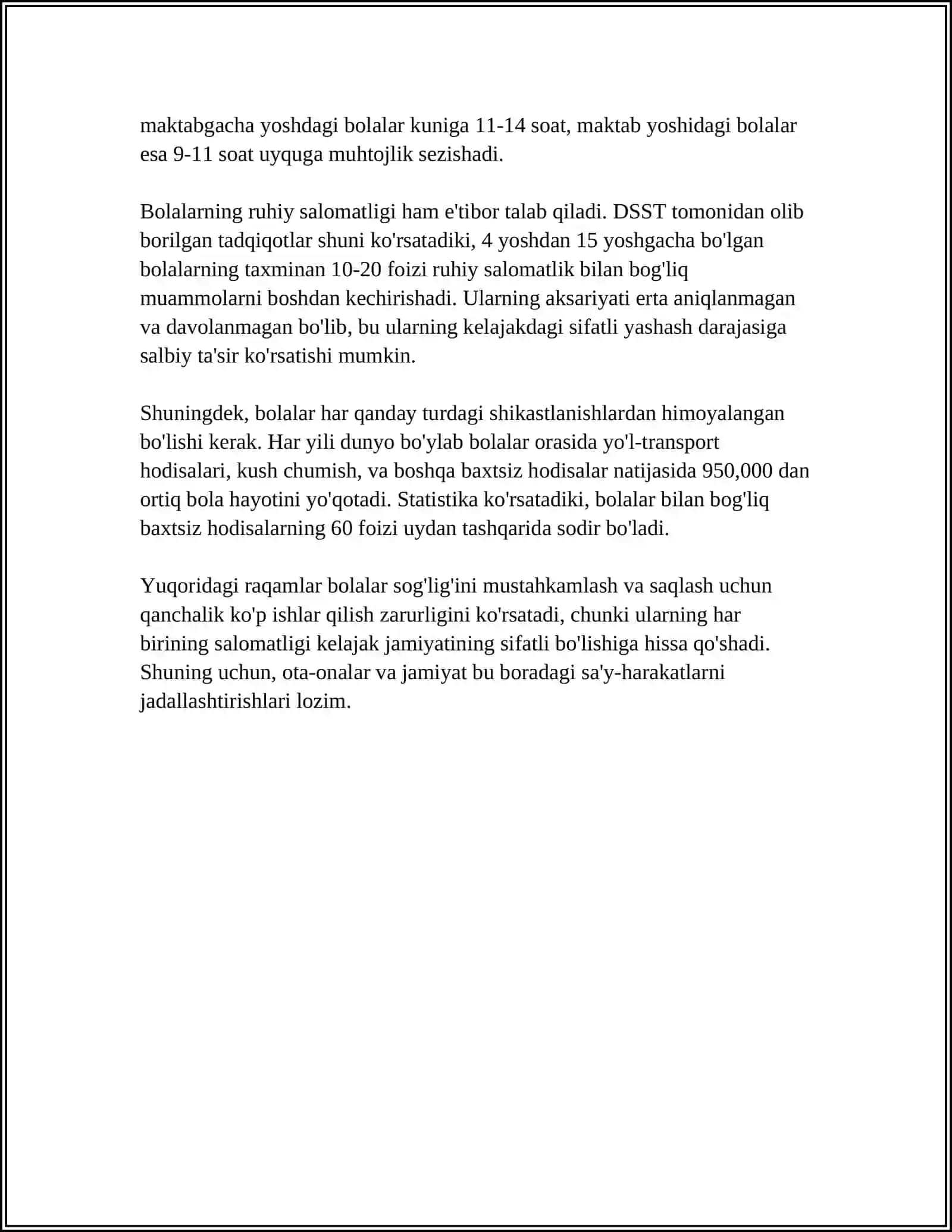 BOLALAR BILAN JISMONIY DAQIQA OLIB BORISH AVZALIKLARI 4