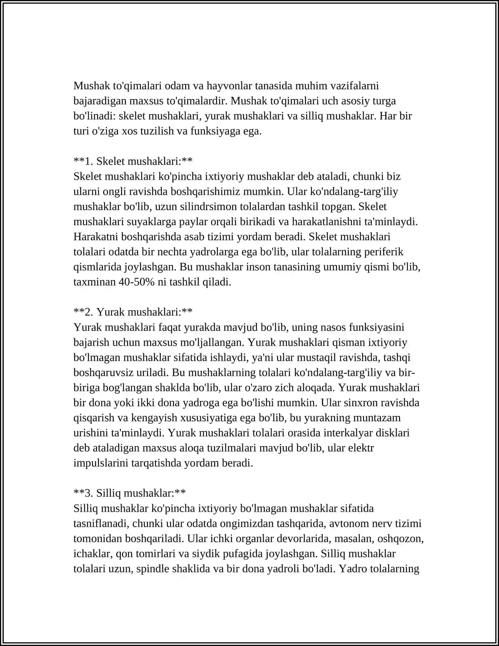 MUSHAKLARNING ISHI VA BIOMEXANIKASI. LESGAFT MUSHAKLAR TO'G'RISIDA TA'LIMOTI 4