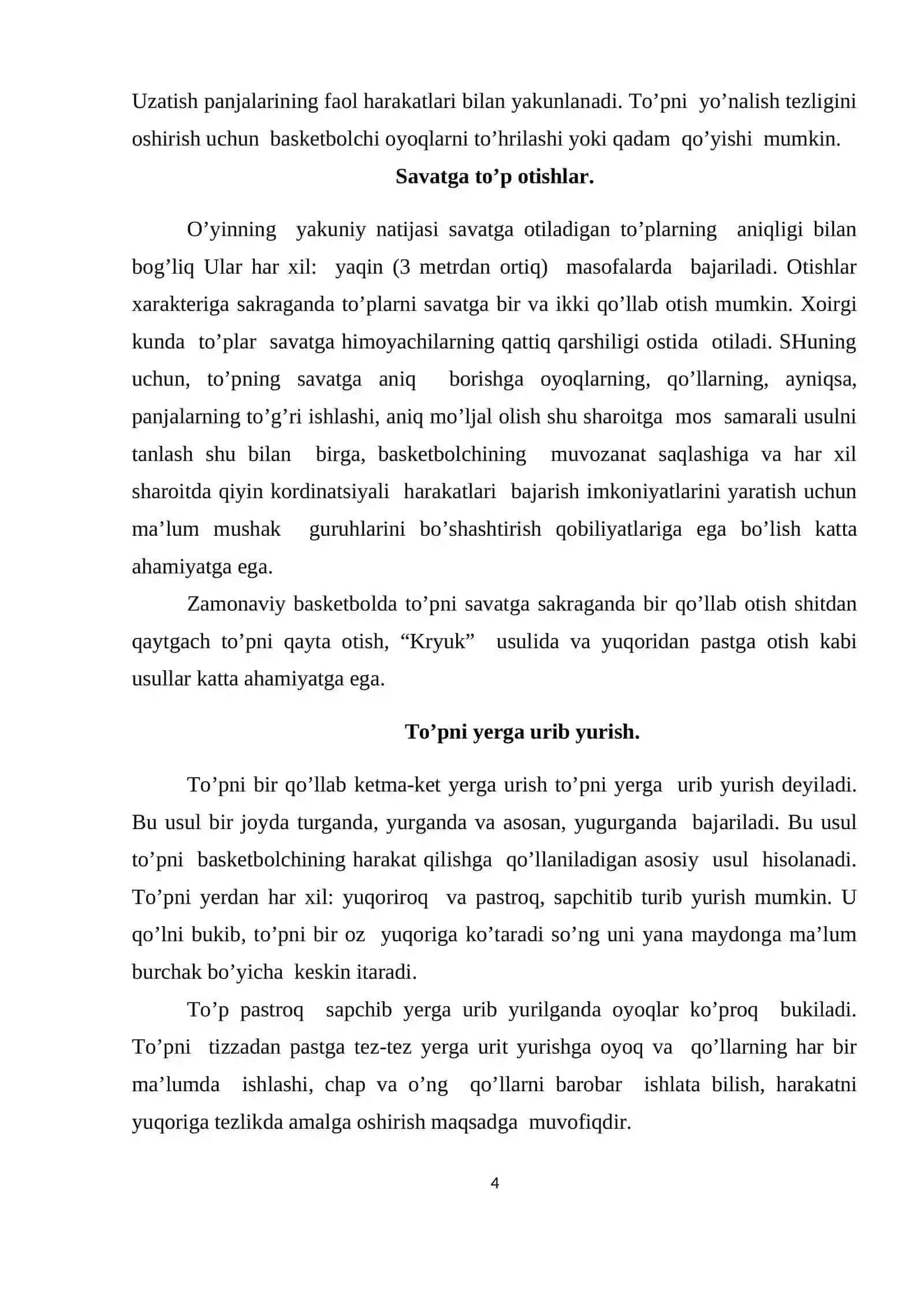 Basketbol o`yinida to`pni boshqarish texnikasi o`rgatish 4