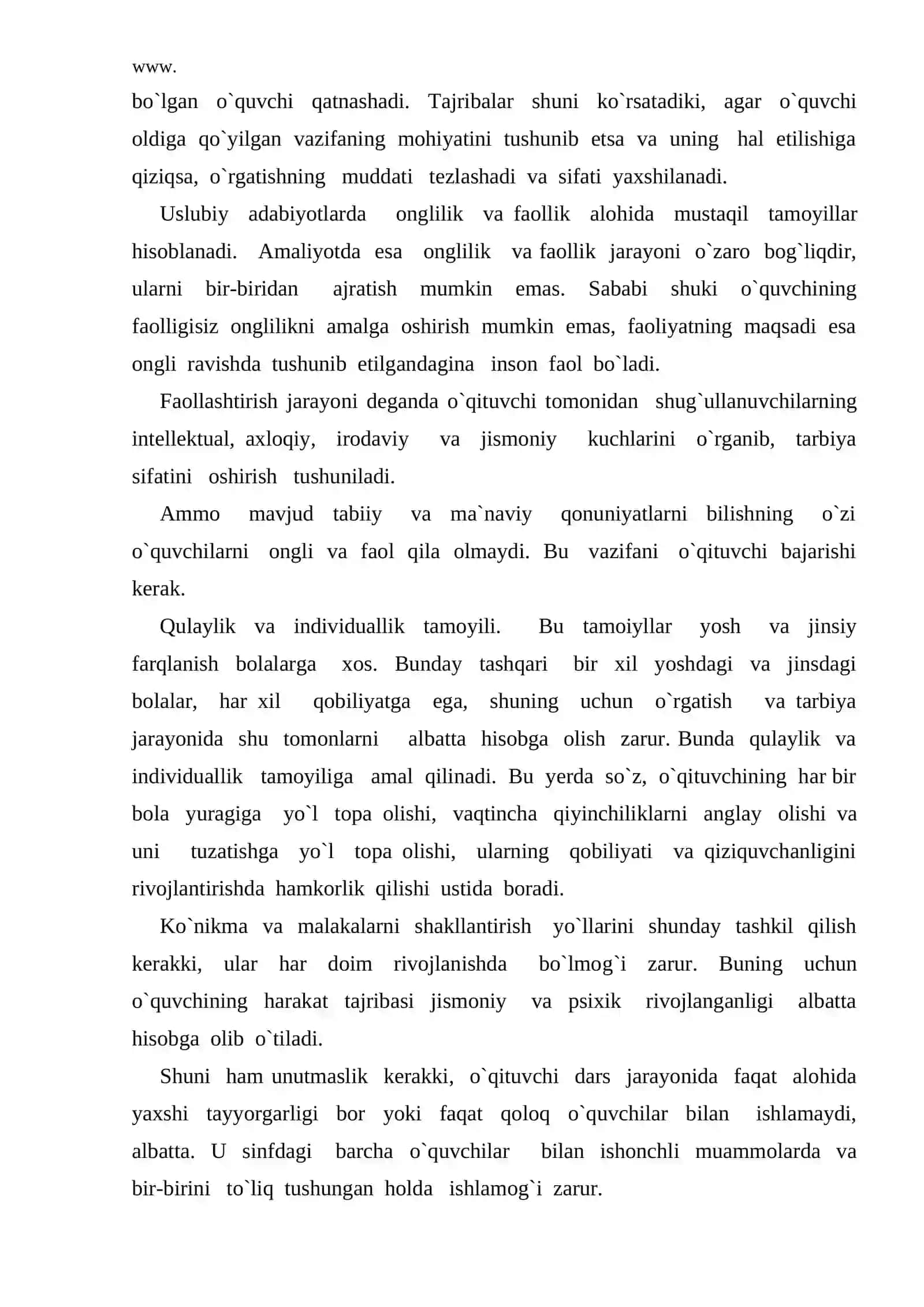 Jismoniy tarbiyaning uslubiy tamoyillari hamda jismoniy tarbiya jarayonida ularni amalga oshirish yo`llari 4