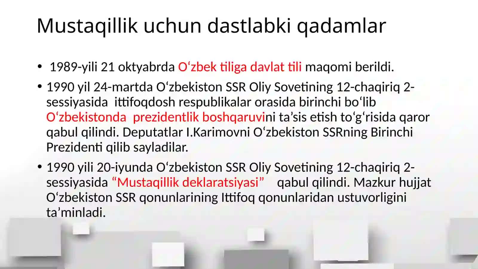 O‘zbekistonning o‘ziga xos istiqlol va taraqqiyot yo‘li 4