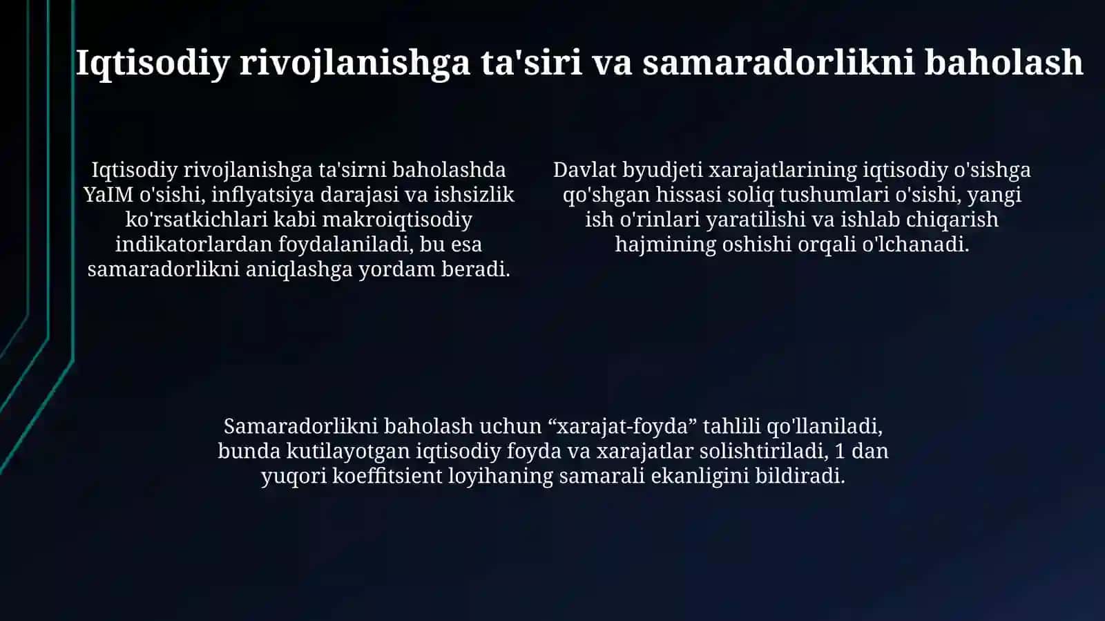 Davlat byudjetining iqtisodiy maqsadlaridagi xarajatlari 4