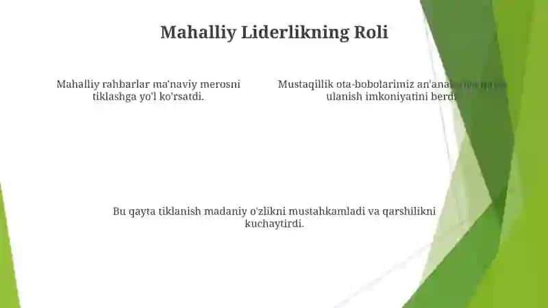 Mahalliy Liderlikning Roli 4