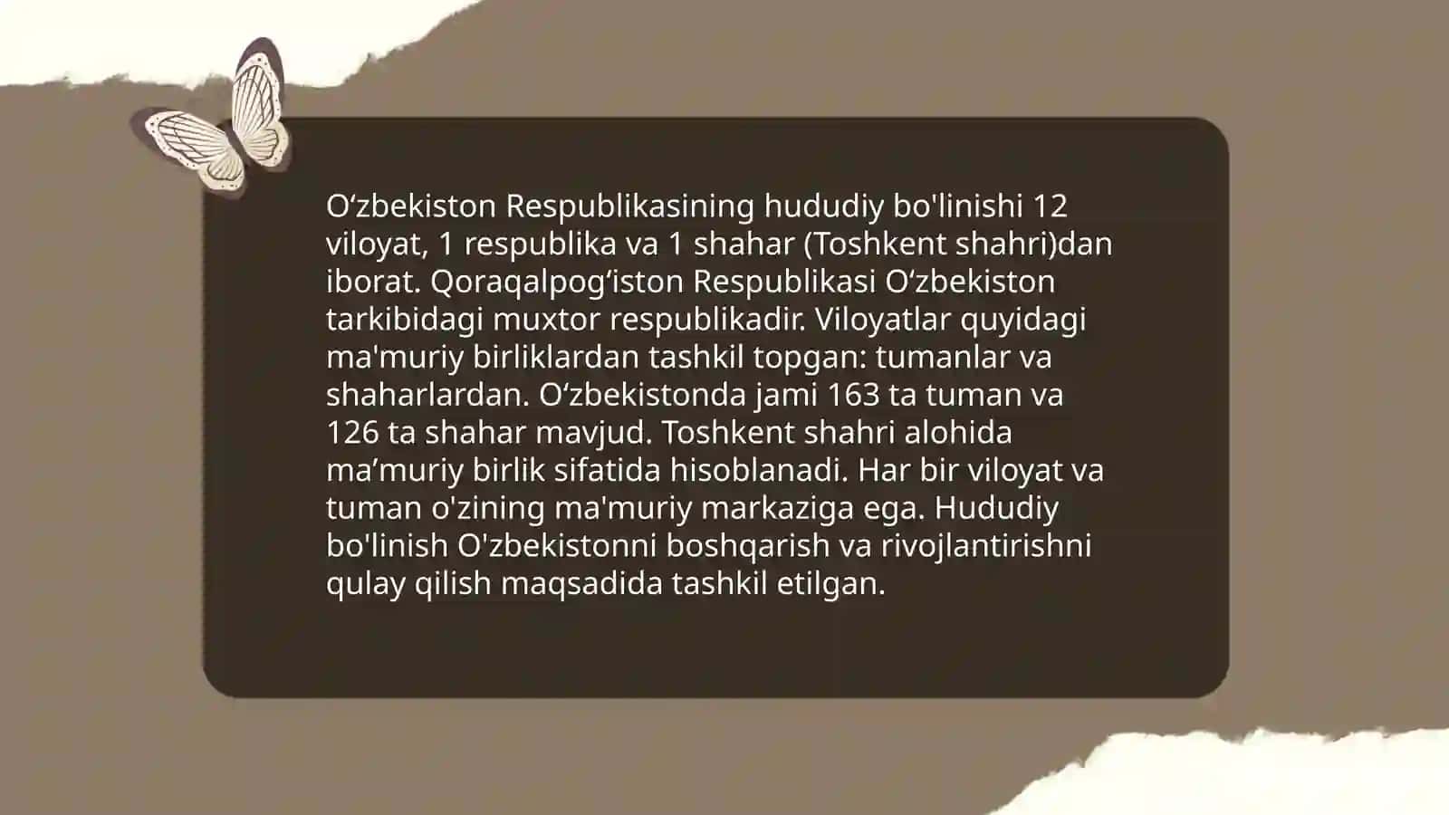 O‘zbekiston Respublikasining ma’muriy-hududiy tuzilishi 4