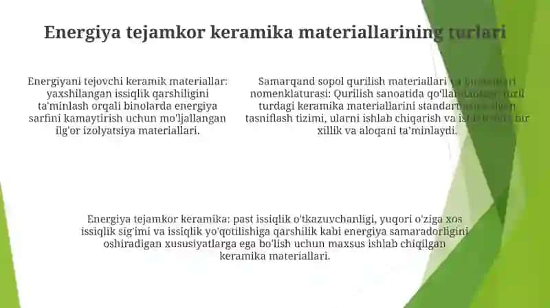 Energiya Samarador Keramik Qurilish Materiallari Va Buyumlari Nomenklaturasi 4