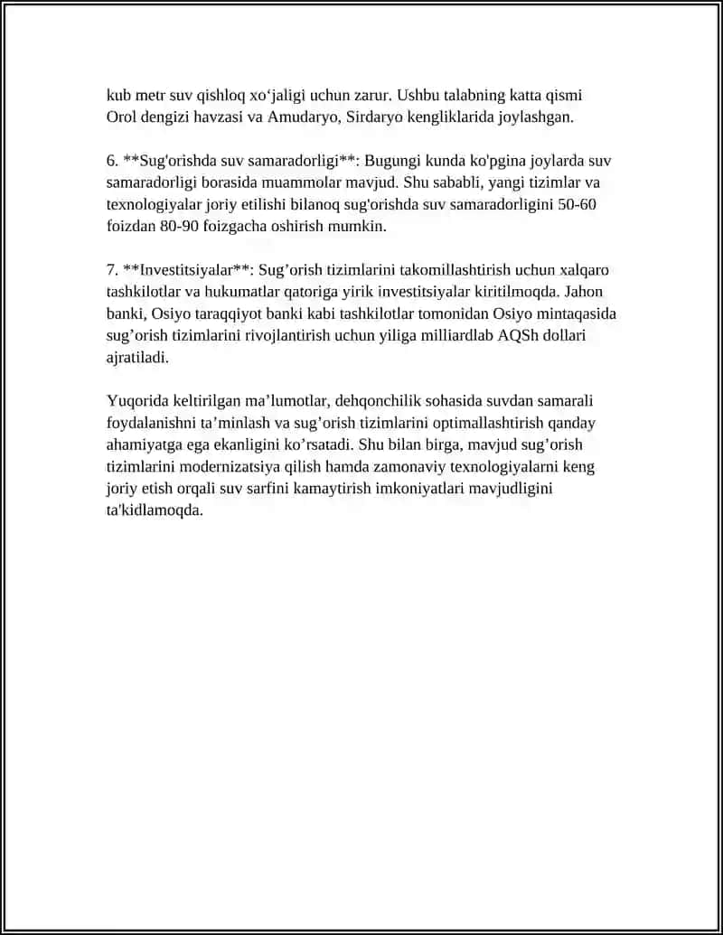 Dehqonchilikda suv ta'minoti va samarali sug'orish tizimlari 4