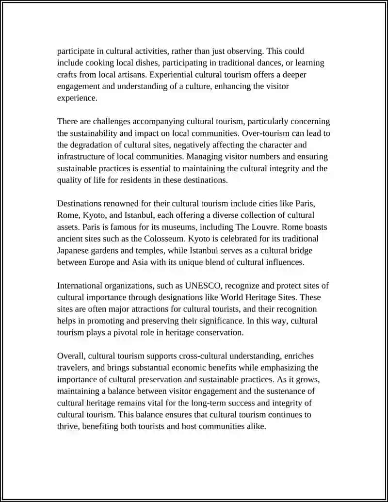 Cultural Tourism Study Plan 4