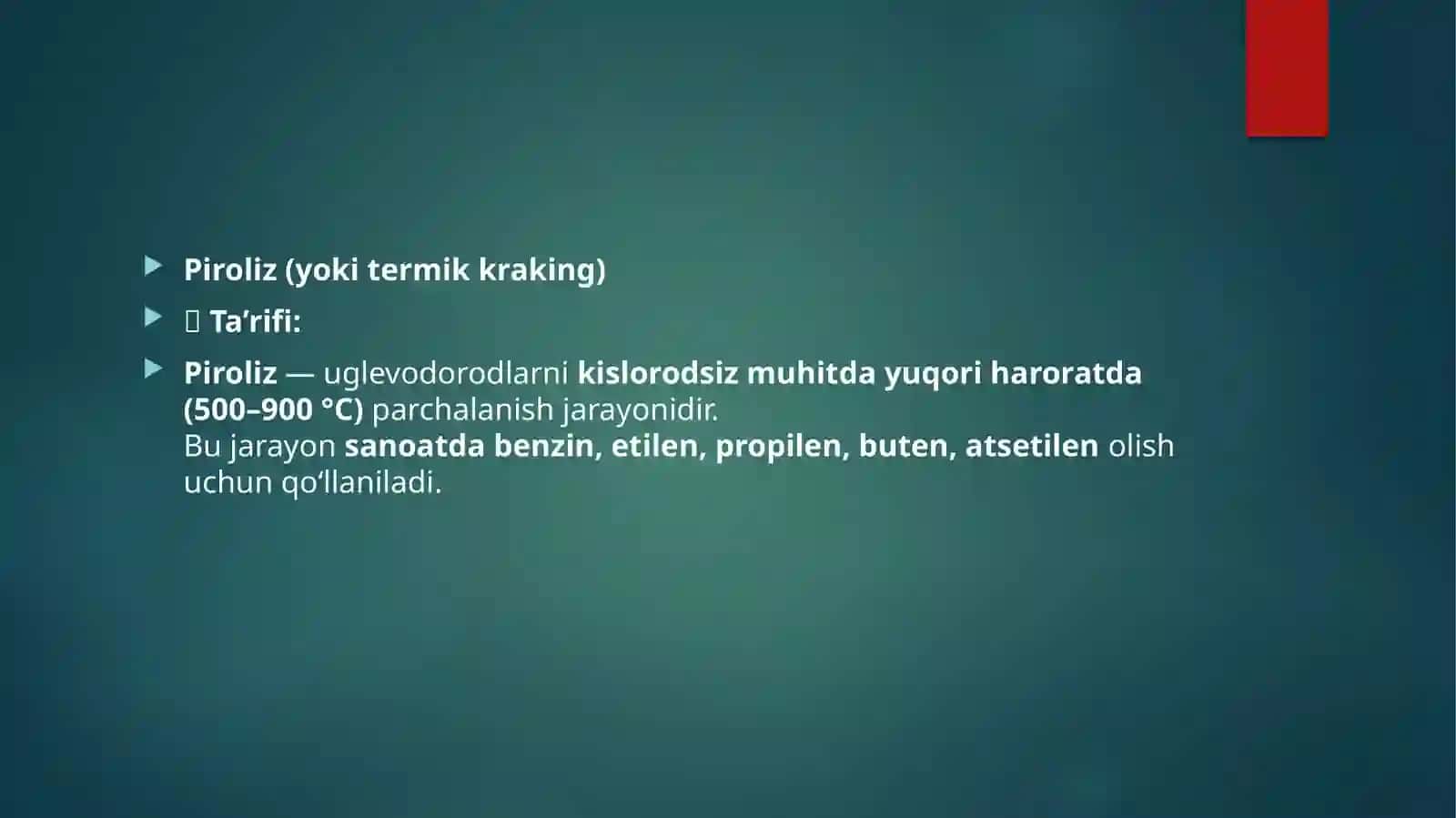 NEFT VA GAZ KIMYOSI HASANOV SAMARIDDINNING NEFTNI BIRLAMCHI QAYTA ISHLASH FANIDAN TAYYORLAGAN TAQDIMOTI 4
