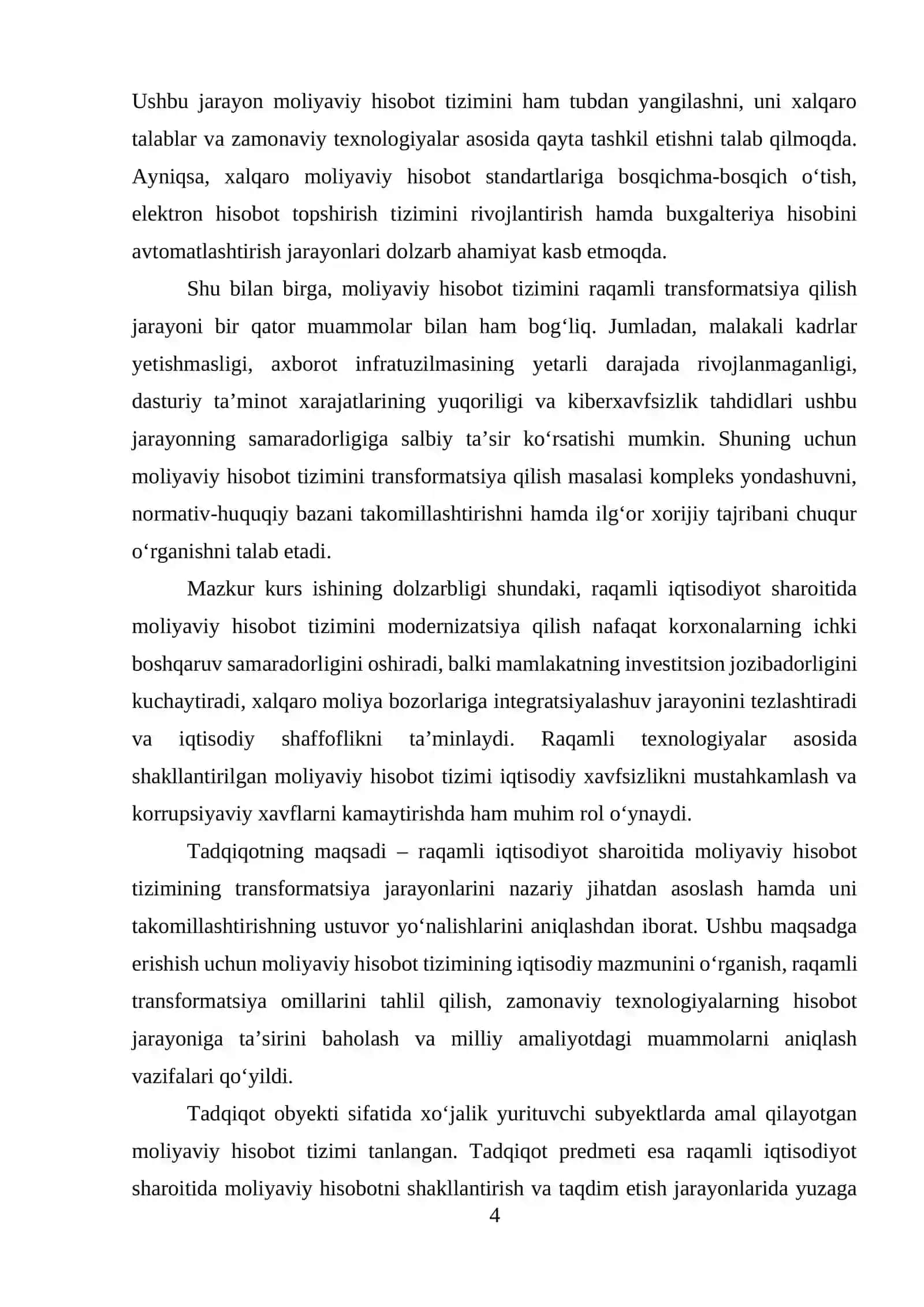 RAQAMLI IQTISODIYOT SHAROITIDA MOLIYAVIY HISOBOT TIZIMINING TRANSFORMATSIYASI 4