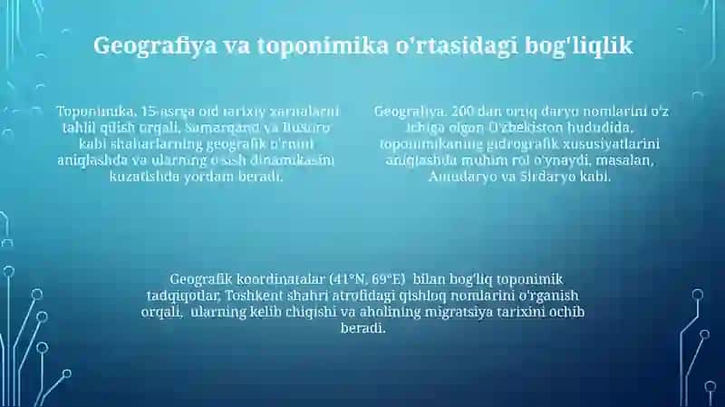 Toponimika fanini o'rganishning ilmiy va amaliy ahamiyati 4