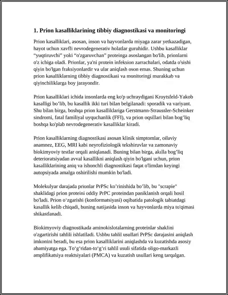 PRIONLARNI AMALIYOTDA AHAMIYATI. BAKTERIYALARNING BIOPLYONKA HOSIL QILISHI. UNING AHAMIYATI 4