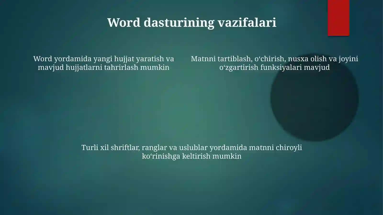 Word amaliy dastur imkoniyatlari 4