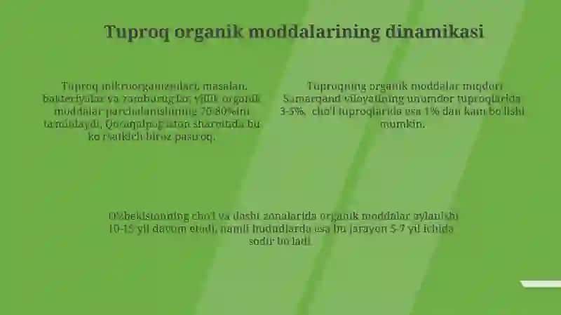 Tuproqning organik qismlari taxlili 4