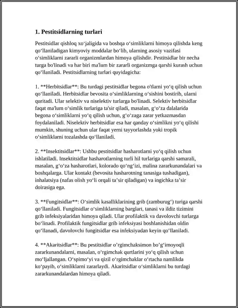 QISHLOQ XOʻJALIGIDA FOYDALANILADIGAN KIMYOVIY MODDALAR PESTITSIDLAR 4