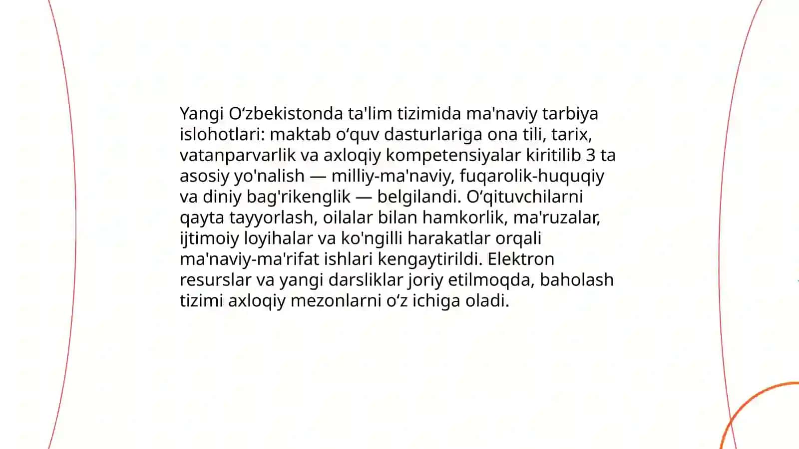 Yangi Oʻzbekistonda amalga oshirilayotgan ma'naviy oʻzgarishlar 4