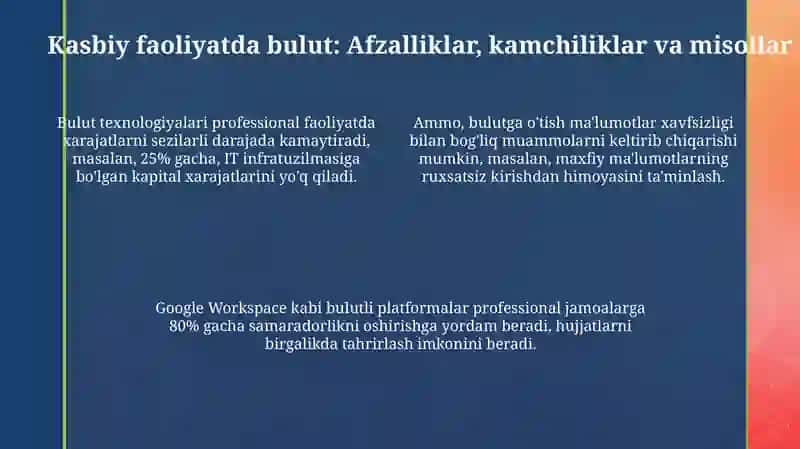 Bulutli Texnologiyalar: Kasbiy Imkoniyatlar va Ta'lim 4