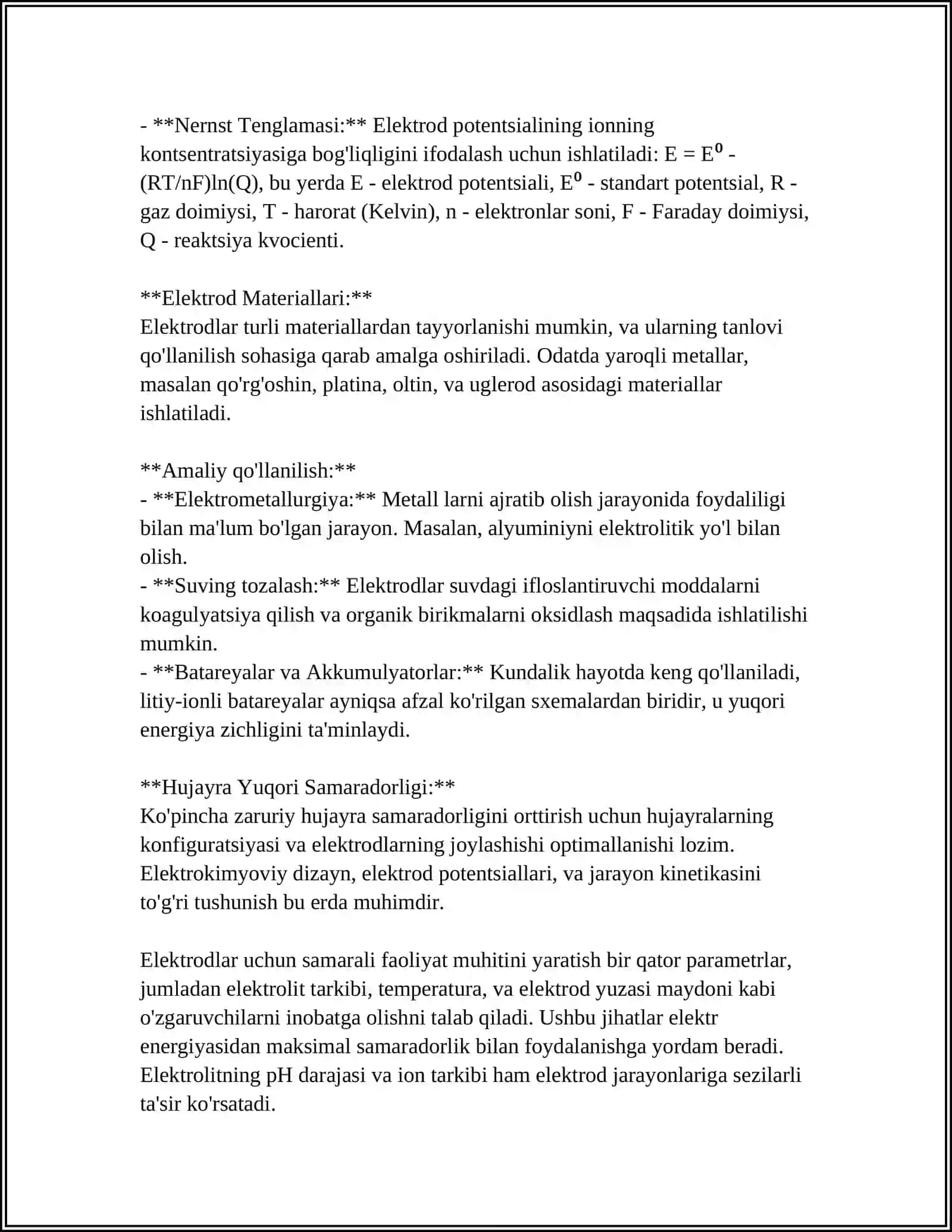 Elektrodlardagi Jarayonlarning Umumiy Tavsifi 4