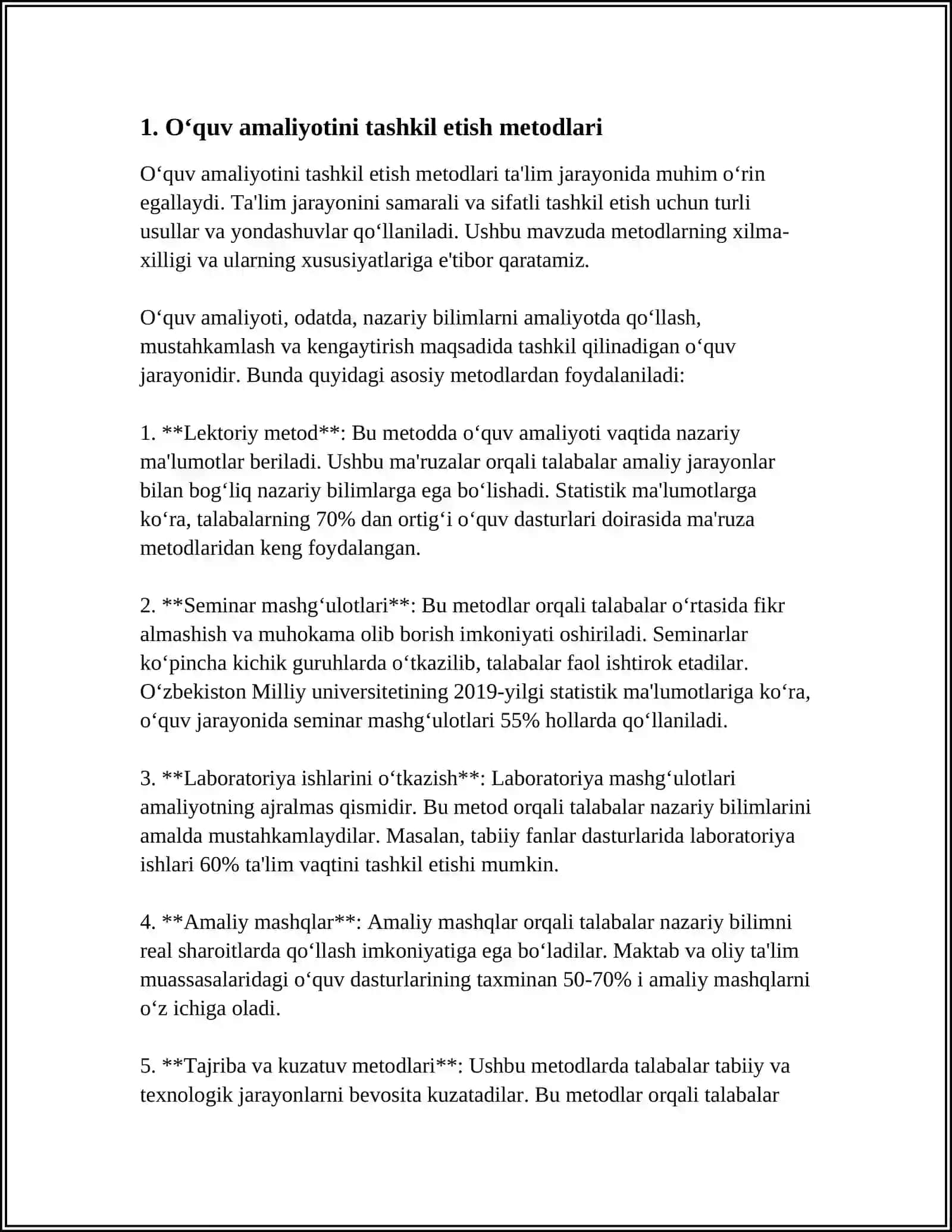 O‘QUV VA PEDAGOGIK AMALIYOTNI TASHKIL ETISH SHAKLLARI 4