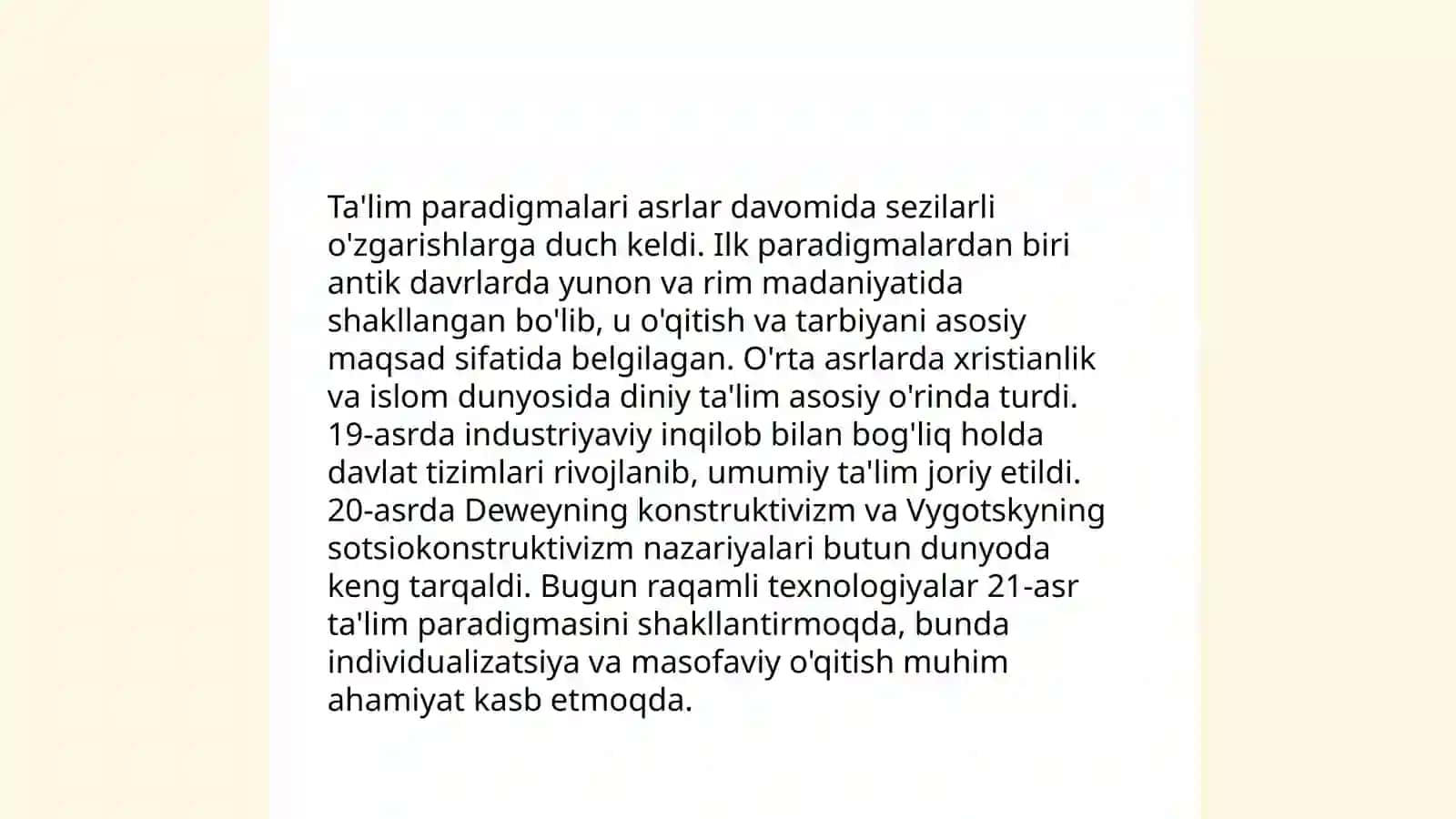 Didaktika taʼlim nazariyasi sifatida.Taʼlim paradikmalari 4