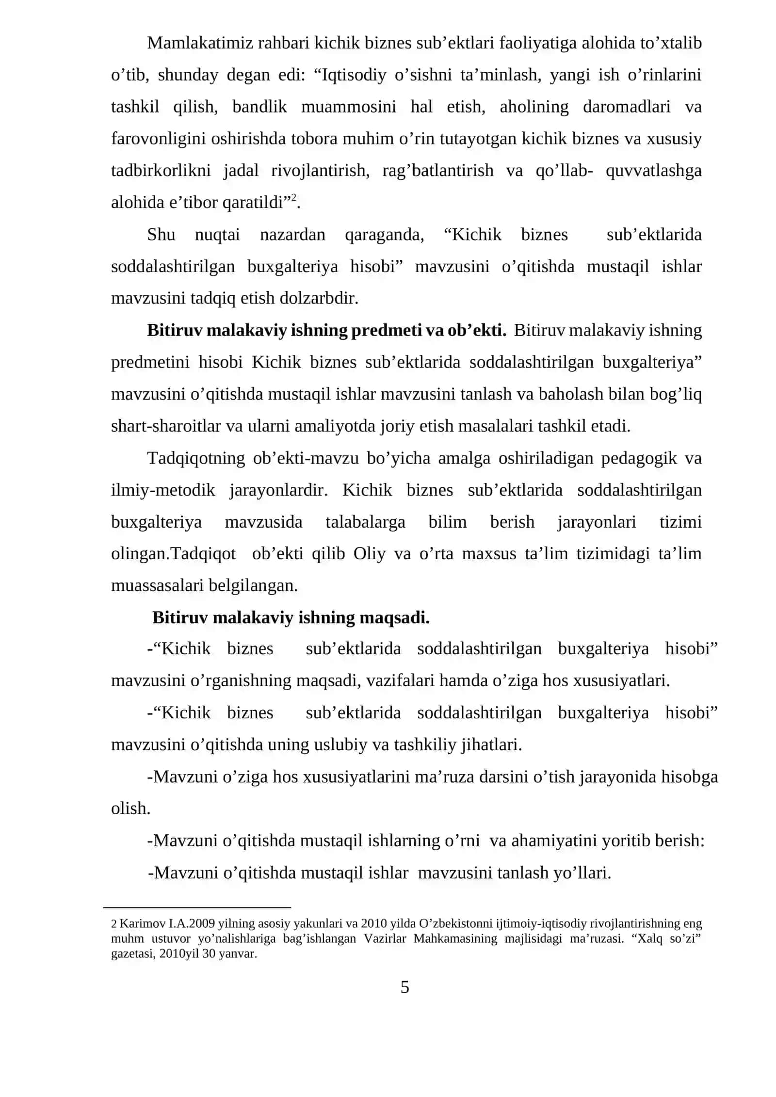 Kichik biznes su'bektlarida soddalashtirilgan buxgalteriya hisobi 4