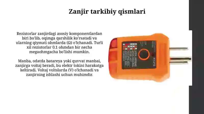 Ketma ket ulangan oʻzgarmas tok zanjirini tekshirish 4