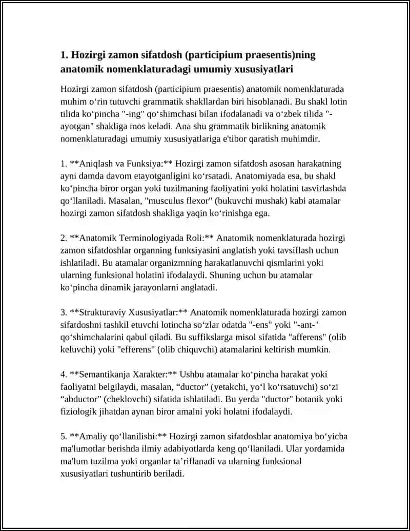 ANATOMIK VA GISTALOGIK NAMENKLATURALARIDA HOZIRGI ZAMON SIFATDOSHINING ANIQLIK NISBATI (ABDUCEUS UZOQLASHUVCHI PERFORANS YORILUVCHI) 4