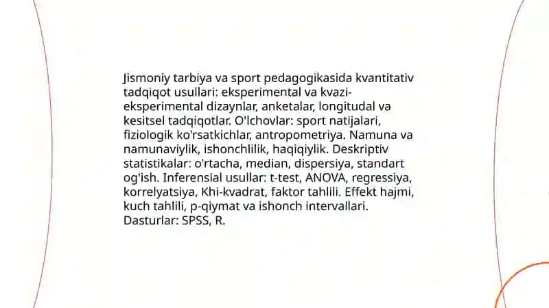 Jismoniy tarbiya va sport pedagogikasida ilmiy-tadqiqot metodlari 4