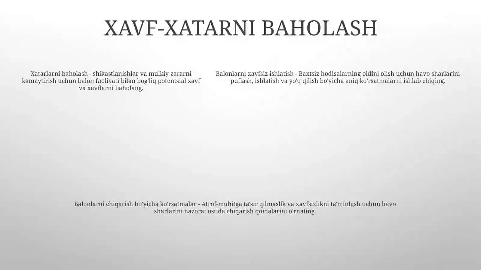 Ishlab Chiqarishda Balonlardan Xavfsiz Foydalanish Talablari 4