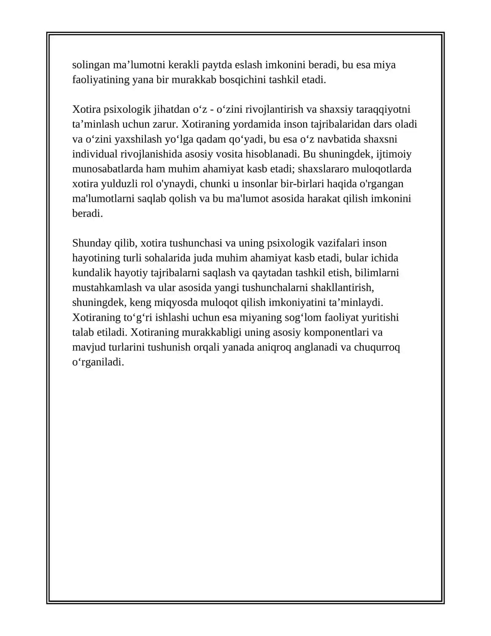 Xotira Haqida Tushuncha va Uning Nerv-Fiziologik Asosi 4