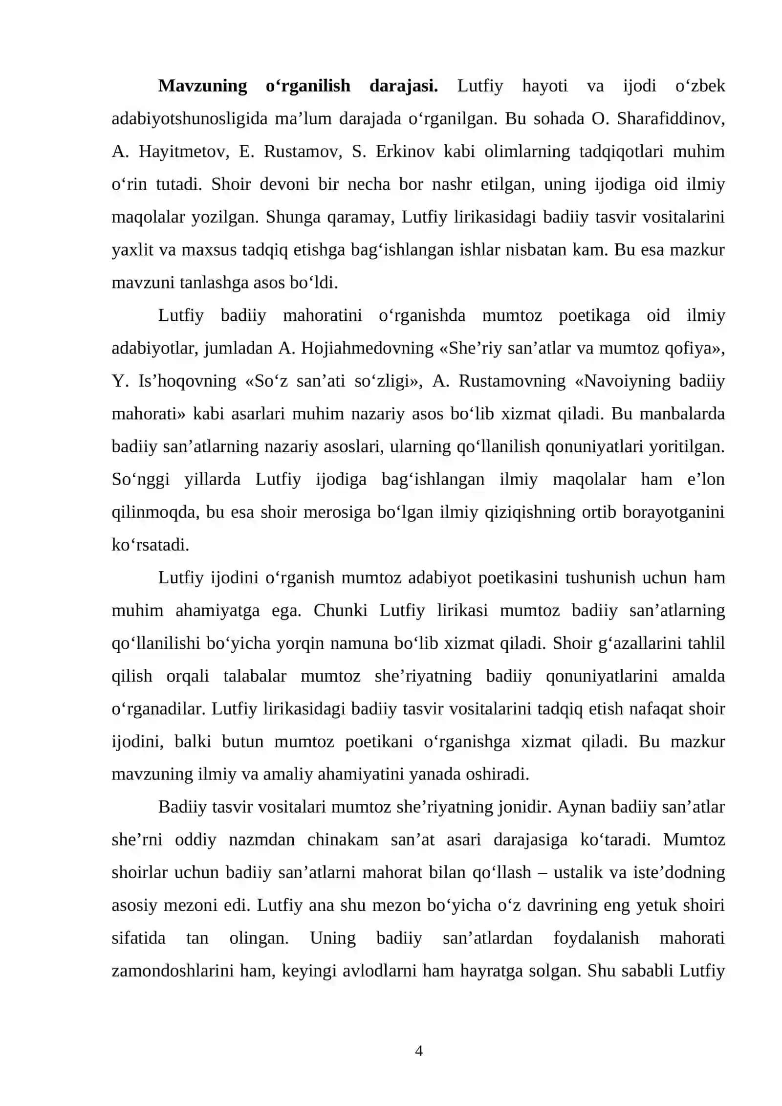 “Lutfiy lirikasida badiiy tasvir vositalari” kurs ishi 4