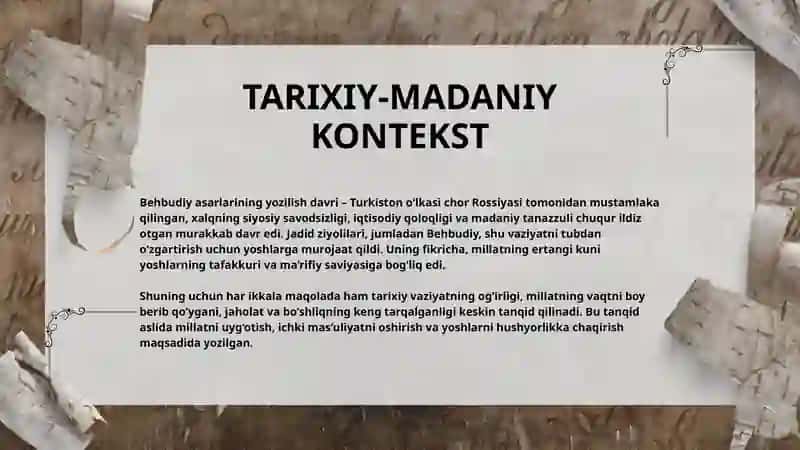 M. Behbudiy – Yoshlarga murojaat va Marhamat, yoshlarga murojaat  maqolalarining tahlili 4
