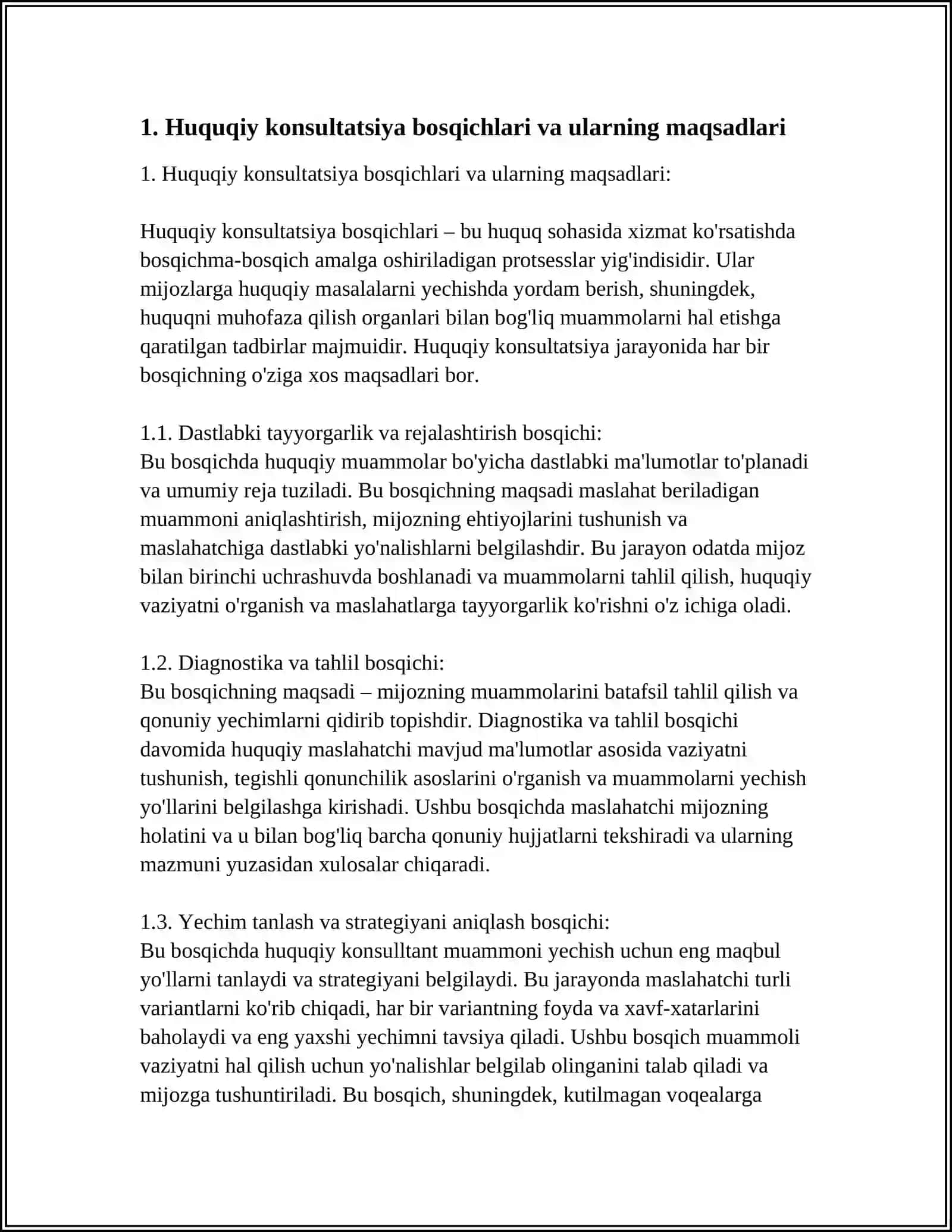 HUQUQIY KONSULTATSIYA VA MUZOKARALAR BOSQICHLARI 4