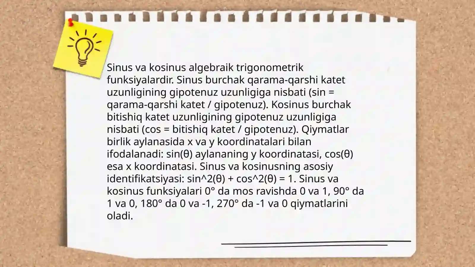 Trigonometrik ayniyatlar 4