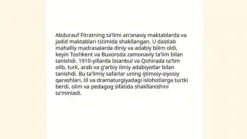 Abdurauf Fitratning hayoti va ijodi haqida 4