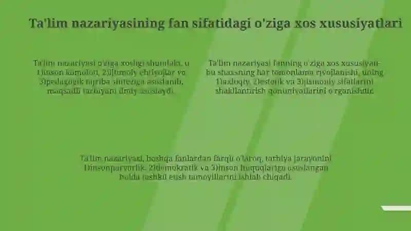 Ta'lim nazariyasi mustaqil fan sifatida 4