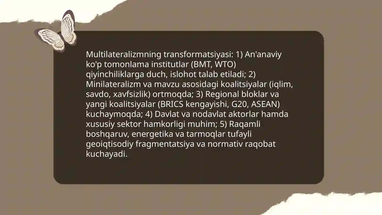 Globalizatsiya sharoitida xalqaro munosabatlar konsepsiyalarining transformatsiyasi 4