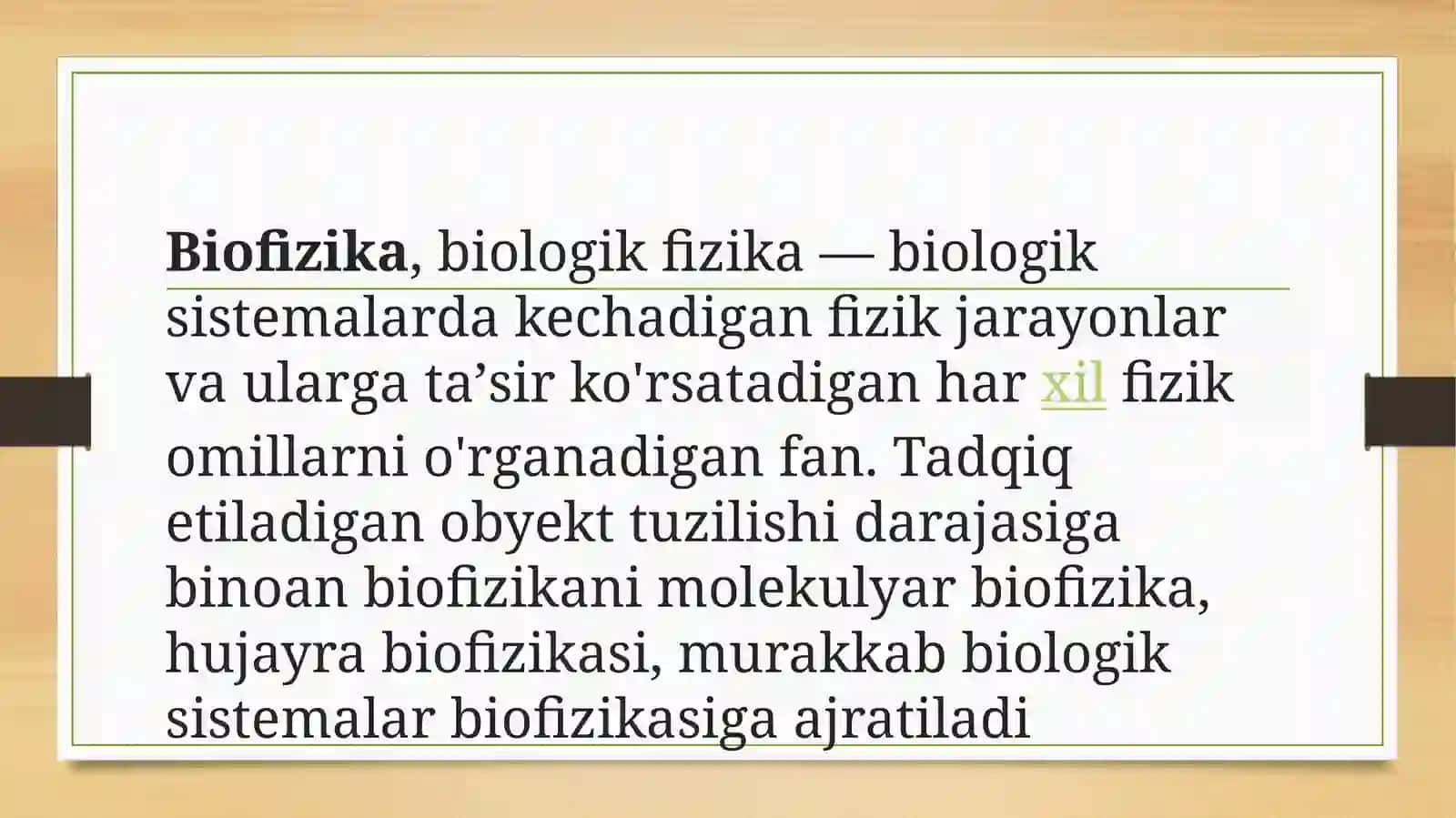 Biofizikaning va vazifalari, biologiya fanlar orasida o'rni 4