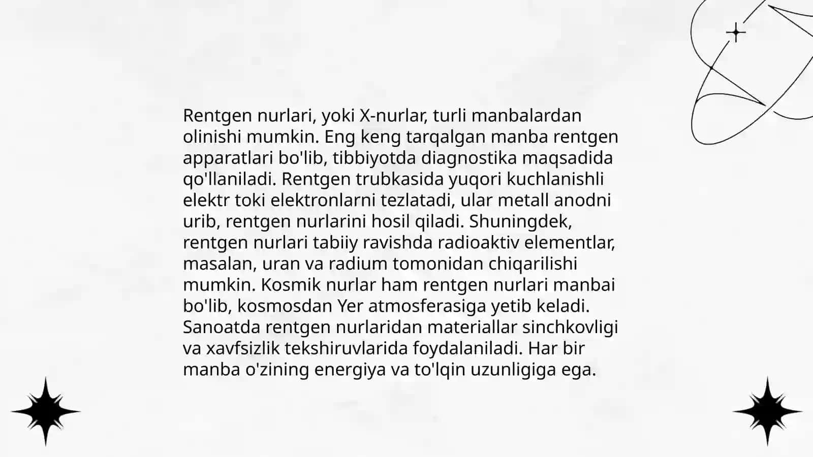 Rentgen nurlarini aks qaytarish shartlari va yutilishi 4